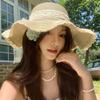Wave Edge Lace Straw Hat Women's Summer Seaside Beach Shade Sunscreen Hat Woven Big Brim Fashion Hat