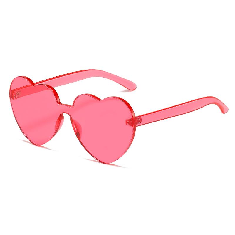 Love Sunglasses, Candy-Colored Heart-Shaped Glasses, Beach Peach Heart Sunglasses.
