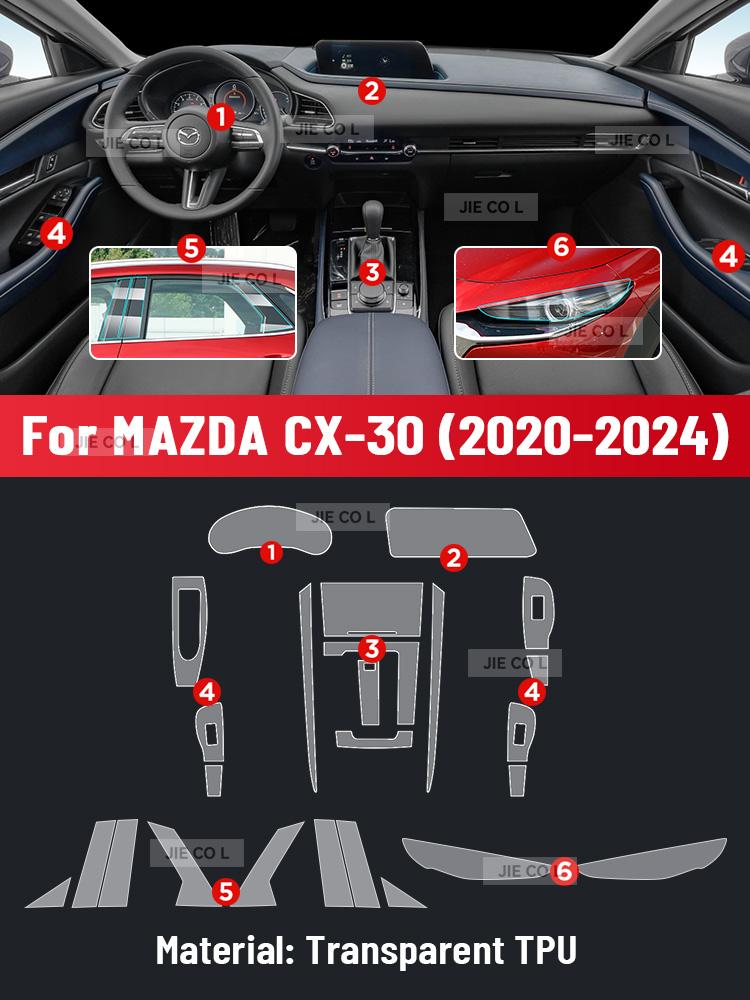 Auto Central Control Screen TPU Navigation Anti Scratch interior Protection Film GPS Navigation For MAZDA CX-30 2020-2024 DD4