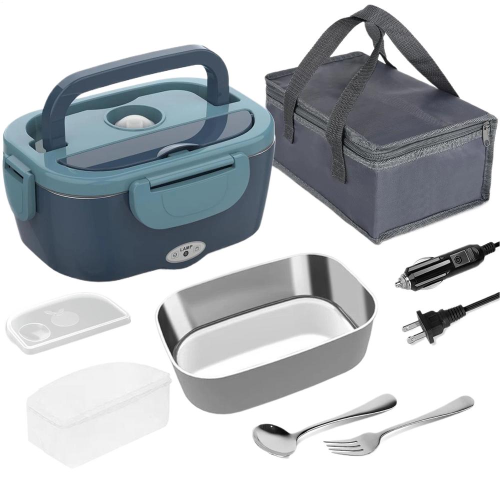

2in1 Electric Lunch Box Food Warmer Portable Food Heater for Car Home Leak Proof Bento Food Container Box Stainless Steel Liner