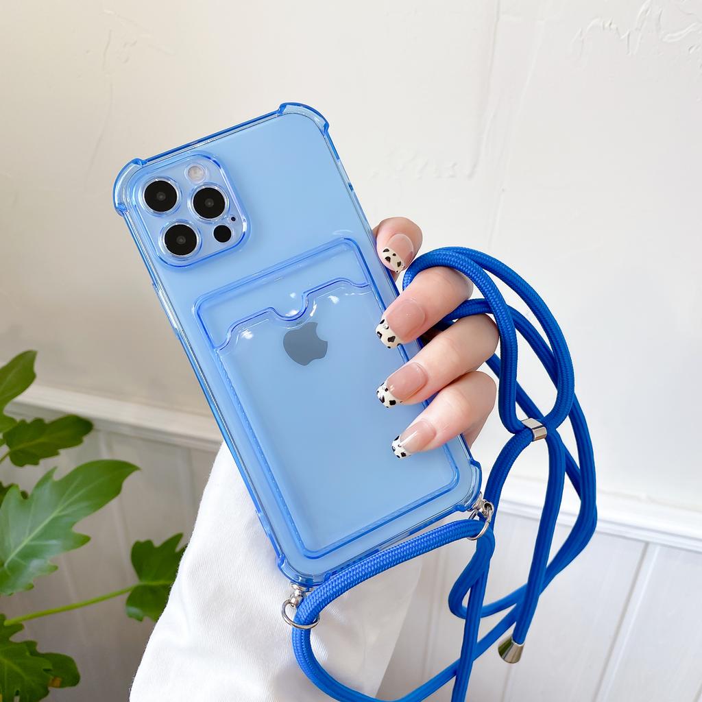 Crossbody Lanyard Hang Strap Case For iPhone 15 14 11 12 13 Pro Max XS 8 7 Plus X XR SE Shockproof Card Holder Wallet Cover