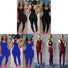 Combinaison Romper Sexy Décontractée Sans Manches Bodycon pour Femmes avec Pantalon Long Élégant