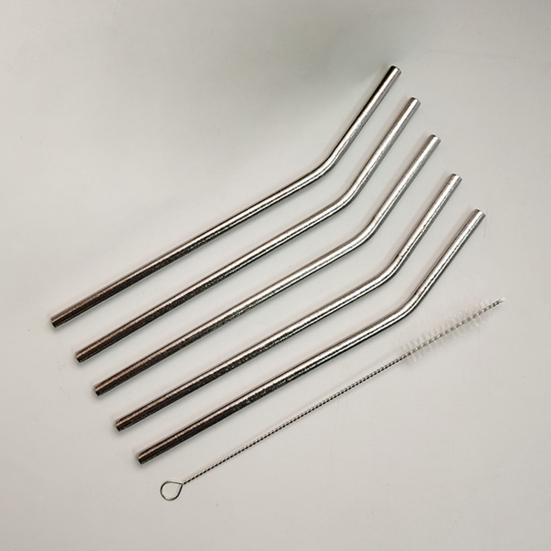 Stainless Steel Straw Reusable BPA-free Colorful Ice Flower Design Drinking Straw with Cleaning Brush