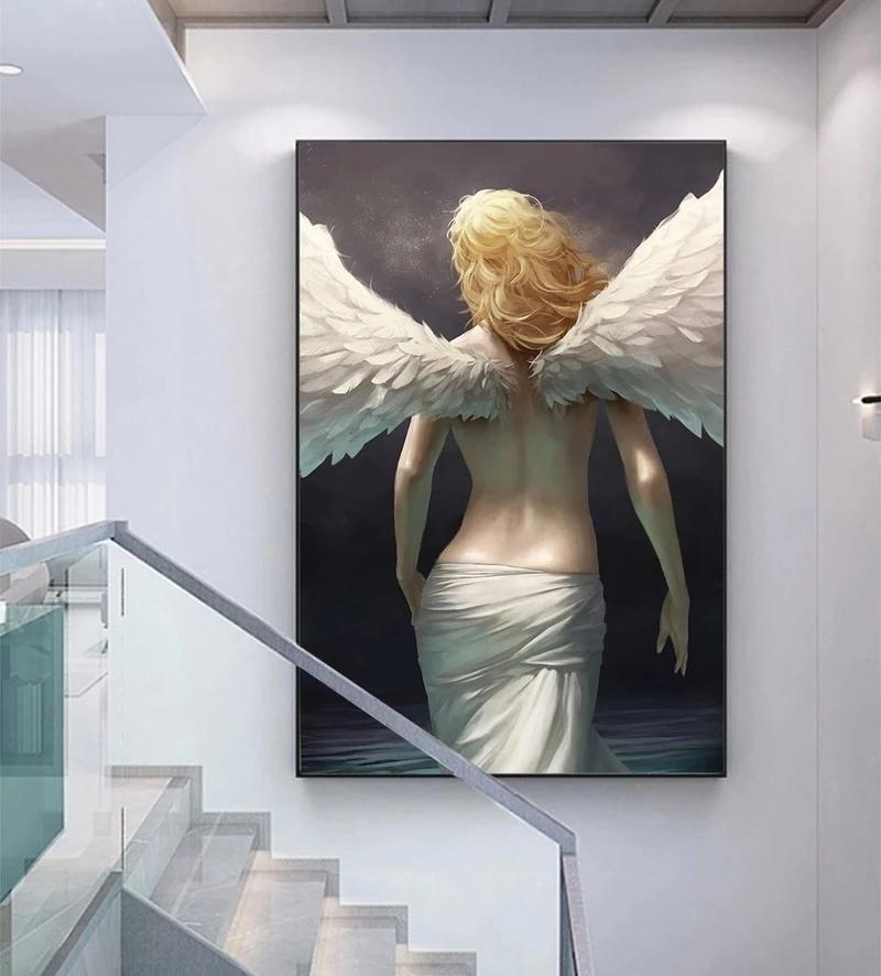 Schönes Engelsmädchen Poster Gothic Mode Drucke Wandkunst HD Bilder Leinwand Malerei Wohnzimmer Modernes Zuhause Schlafzimmer Dekor