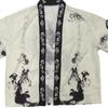 Men Japanese Kimono Black White Dragon and Cloud Pattern Open Front Cardigan Traditional Asian Streetwear Casual Haori for Summe