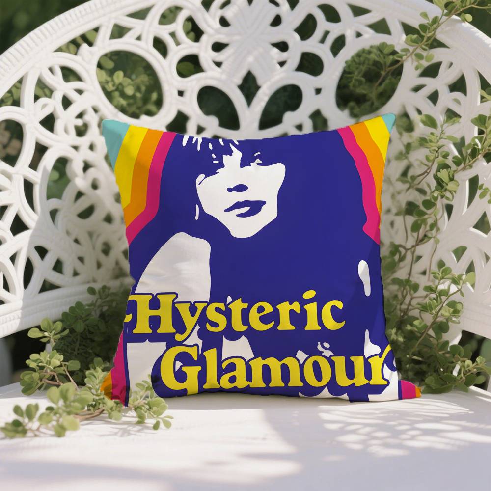 Яп-Модный H-Hysteric Casual Glamour Наволочка против пылевых клещей Невидимая молния Шелковистый короткий плюш Чехол для диванной подушки 12x12Inch