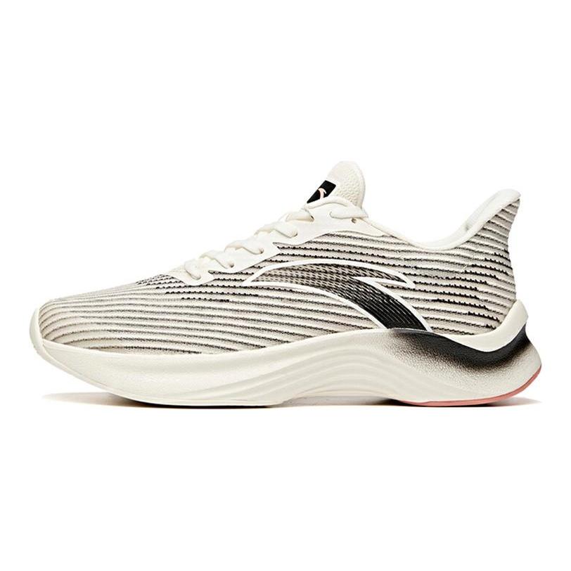 Anta Edge Slip Resistant Cushioning Abrasion Resistant Breathable Low Top Running Shoes Women's Black White 122035589-4