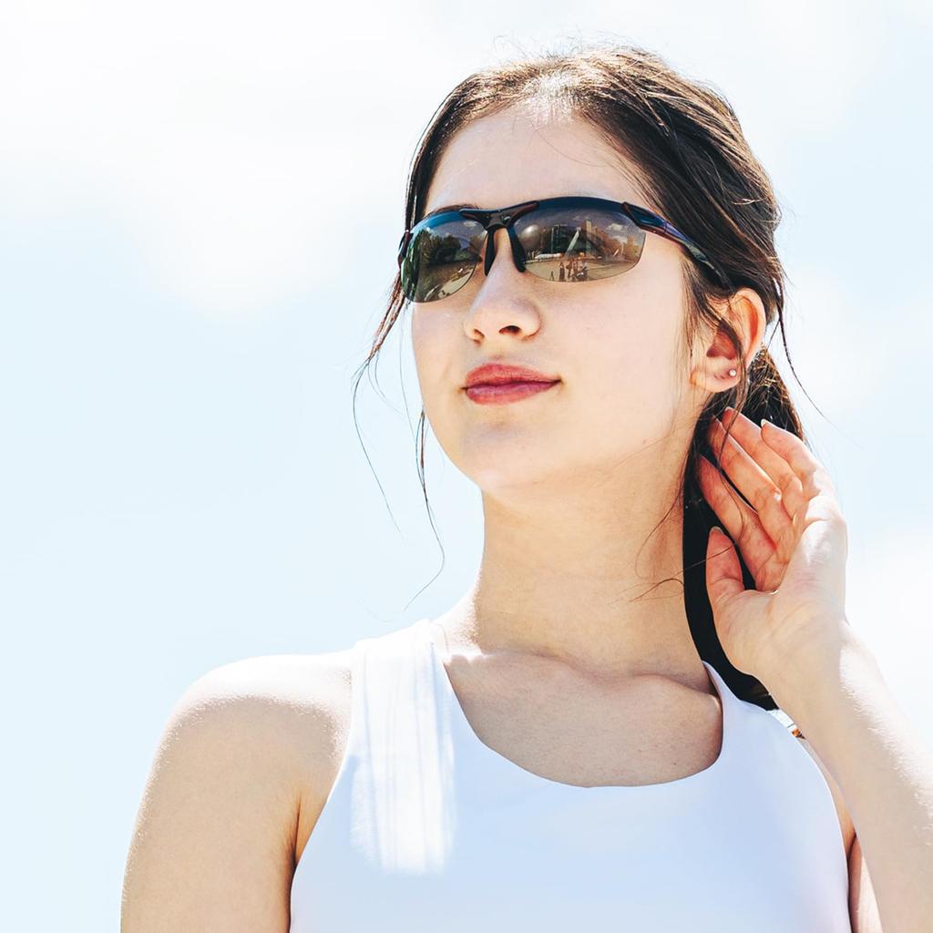Polarized Sports Sunglasses with UV Light Lens Clear E-FIT Women's Protection, Color, Gray/Black, EF-S207H-C4
