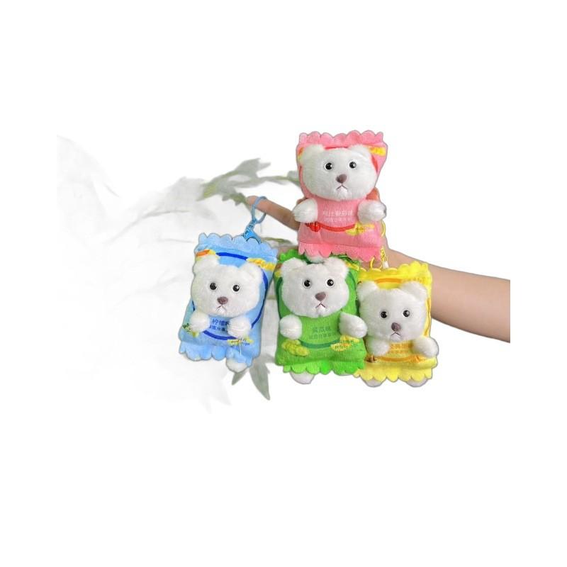 Fluffy Cartoon Bear Keyring Cute Soft Plush Accessory For Bags And Gifts In Colors Various