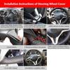 Soft Leather Steering Wheel Cover Trim For Toyota Prius 30 XW30 3 2010-15 BLACK