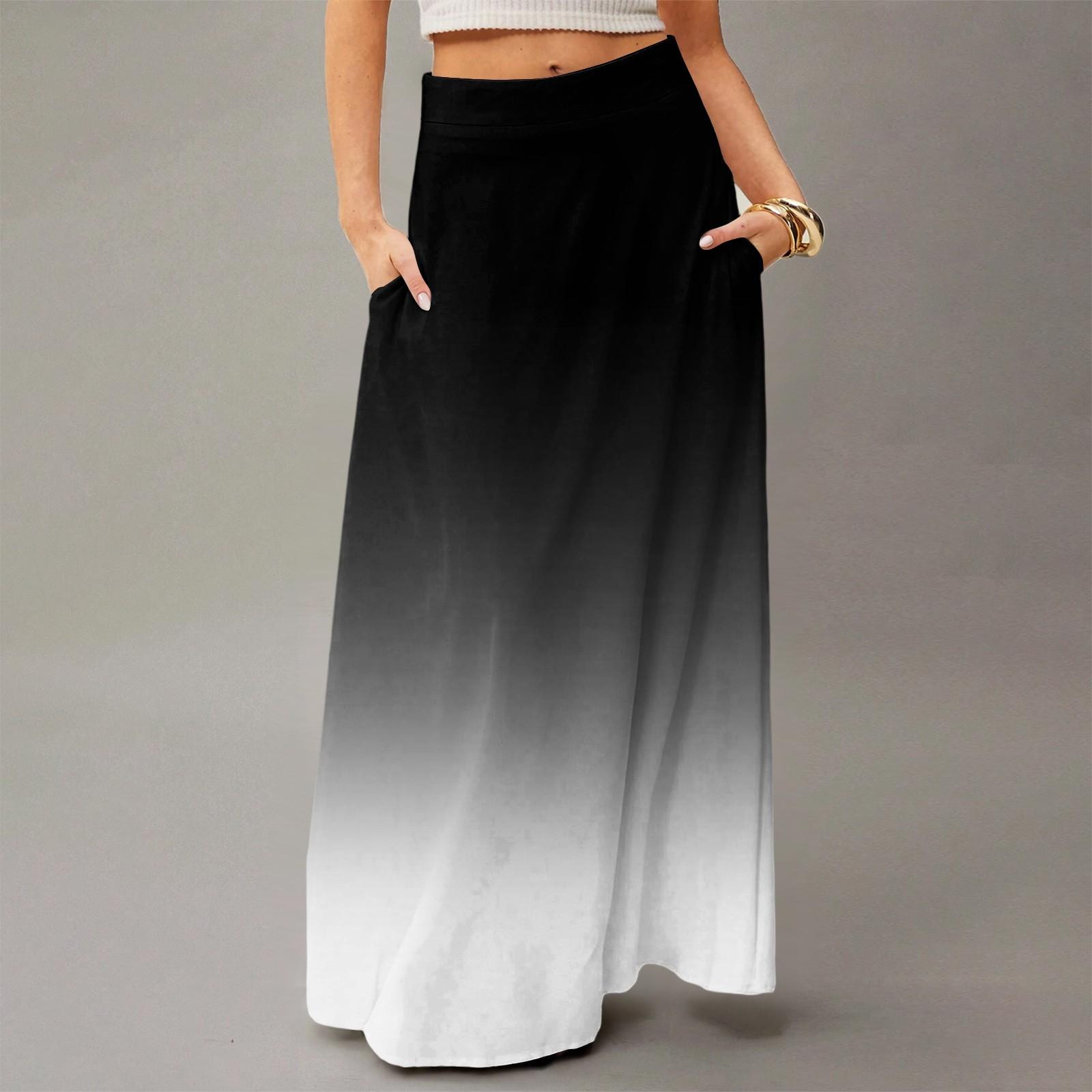 

Жіноча вільна максі-сукня звичайна повсякденна літня богемна спідниця XL чорний