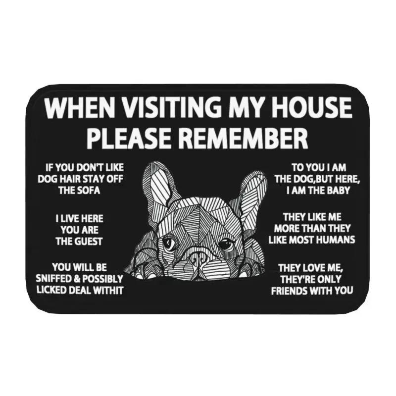 French Bulldog Doormat Mat Anti-Slip Frenchie Dog Bath Kitchen Living Room Rug Carpet 40*60cm
