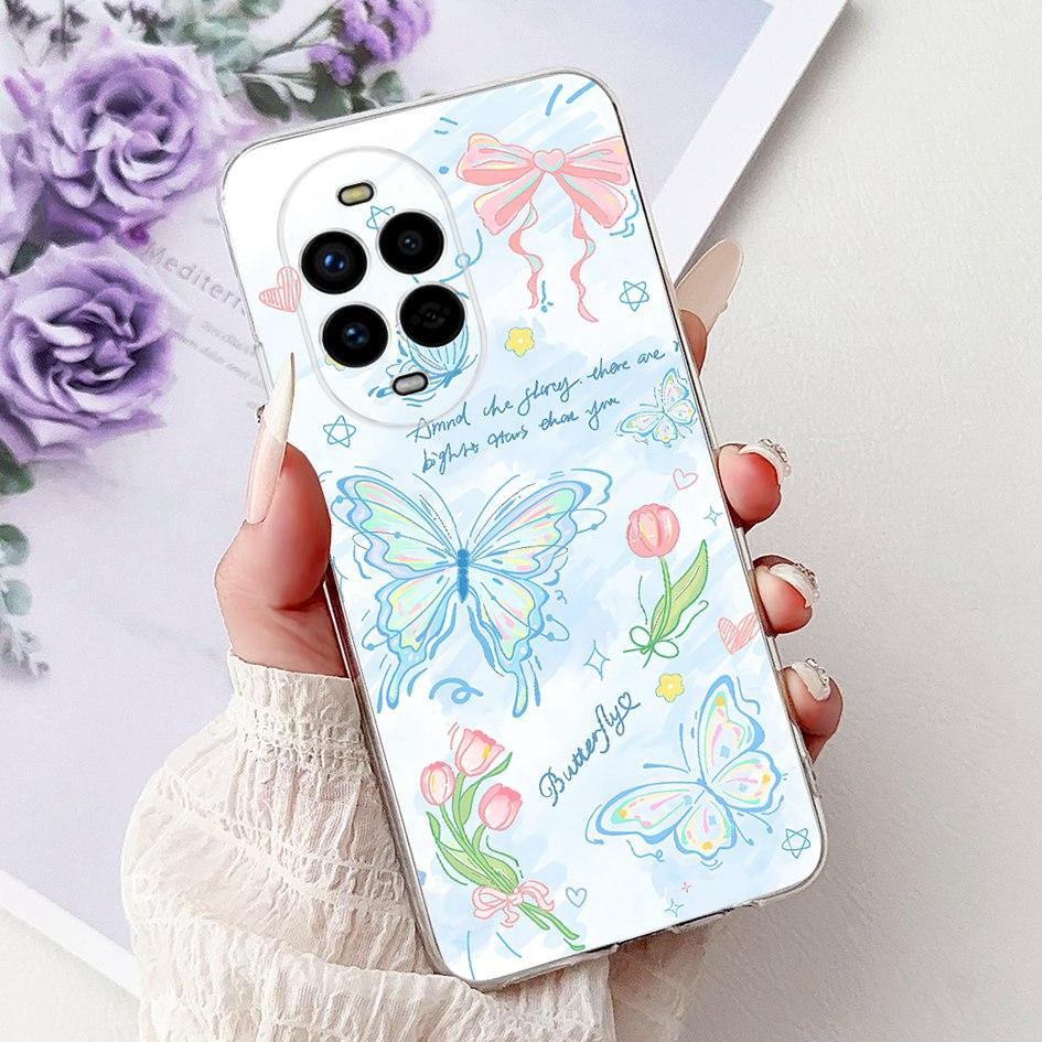 For Huawei Nova 13 Case Nova13 5G Cover BLK-AL80 Funda Popular Flower Butterfly Soft Clear Silicone Cases For Nova 13 Pro Bumper