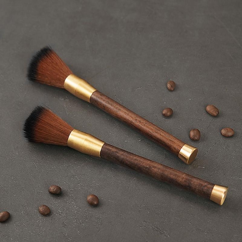 Durable Coffee Cleaning Brush Flexible Espresso Machines Brush Wood Coffee Grinder Brush Perfect for Home and Office