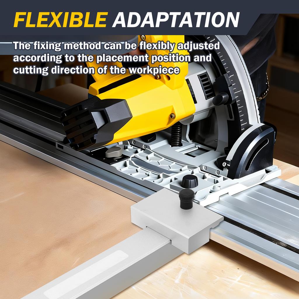 90 Degree Guide Rail Protractor Aluminium Alloy Adjustable Square Guide Professional Track Saw Guide Rail Square for Woodworking