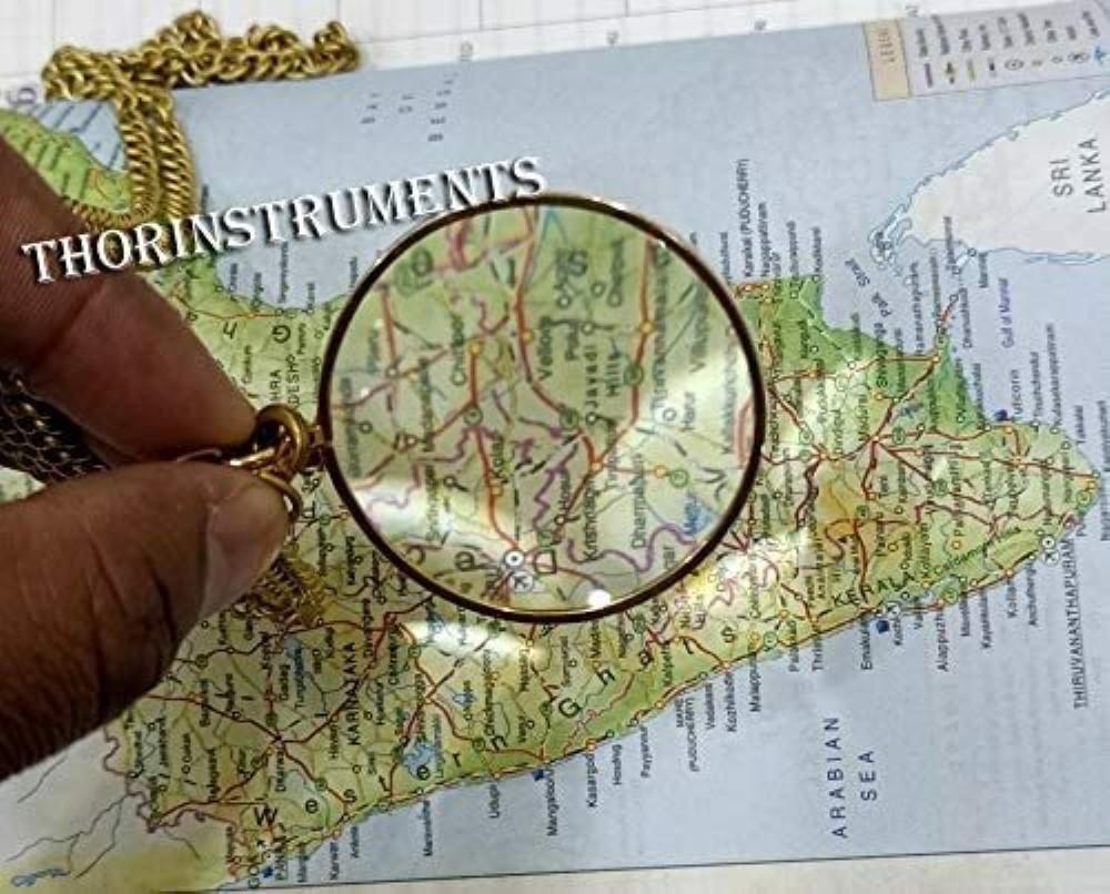 Lommeforstørrelsesglass & Læretui 20X Lommemonokkel Kostyme Antikk Retro,