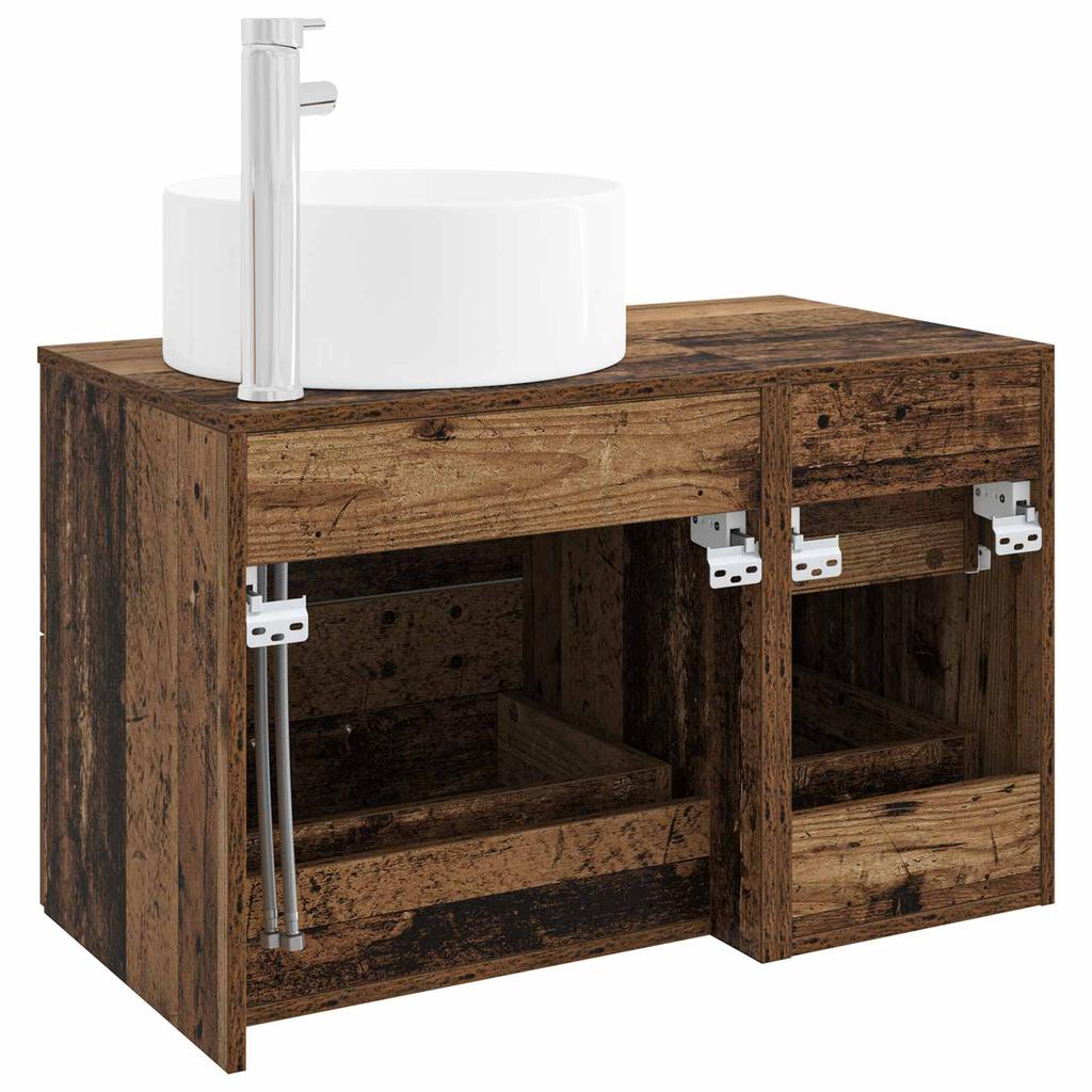 Bathroom Furniture Set 2 pcs Reclaimed Wood Engineered Wood