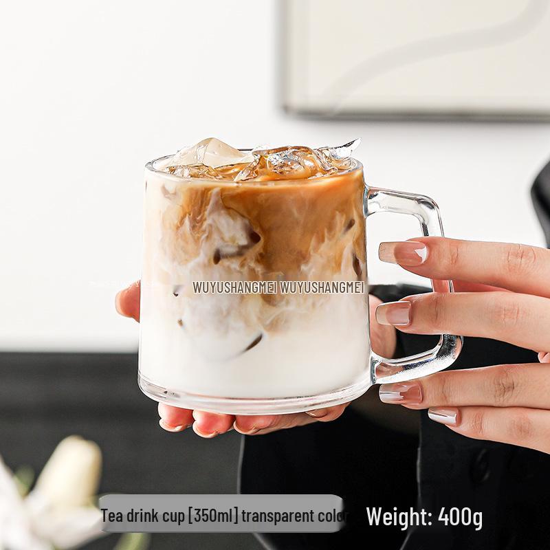 High-Temperature Resistant Glass Coffee Cup with Lid & Handle for Tea Brewing - Suitable for Home, Office, or Personal Use by Men and Women