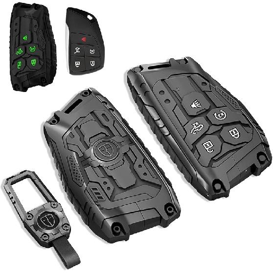 Mech Style Heavy Metal Key Fob Cover For -2024 2025 Mazda CX-5 CX-30 CX-50 CX-70 CX-90 3 6 CX-9 WAZSKE11D01 662F-SKE11D01, Zinc Alloy Key Case