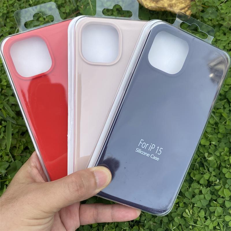 Retail Packaging Multi Color Liquid Silicone Mobile Phone Case for Apple Iphone 17 16 15 11 12 13 14 Pro Max 7 8 Plus