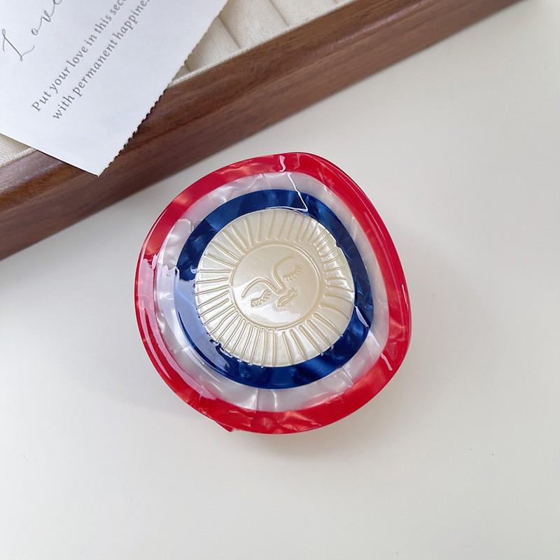 Creative Funny Semicircle Sun Acetate Hair Claw For Women Girls Versatile Hair Accessories Simple Shark Clip Gifts