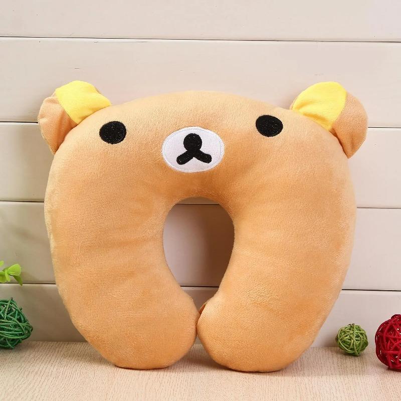 

U-Shaped Travel Neck Pillow, Lightweight Airplane Car Pillow for Sleeping, Cartoon Cute Memory Foam Neck Rest for Train Bus оранжевый