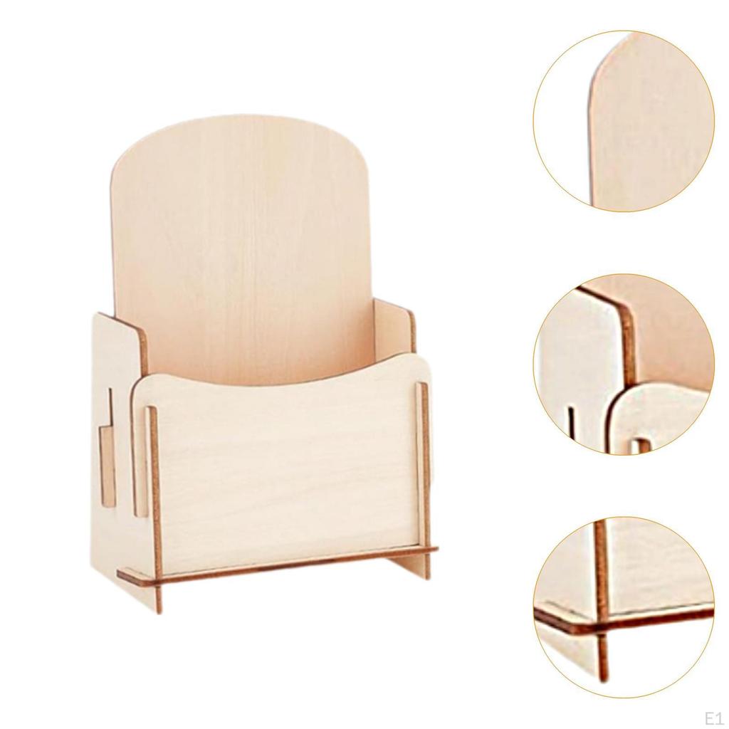 Desktop Organizer Rack Wooden Pamphlet Holder Detachable Minimalism Sturdy Book Display for