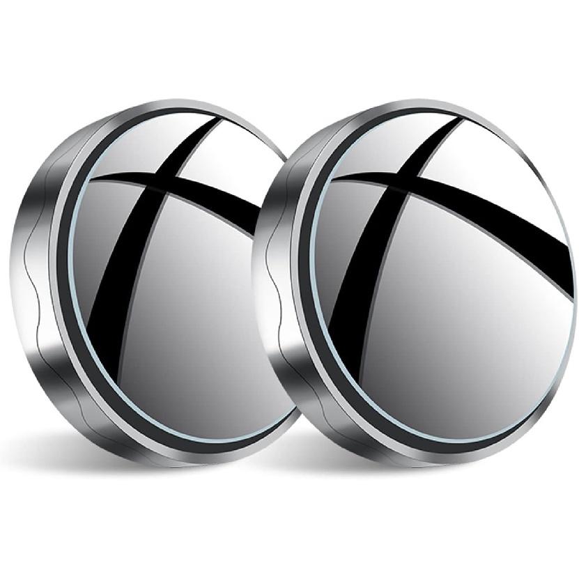 

2Pcs Blind Spot Car Mirror, 2 Round Rear View Mirrors Frameless HD Glass 360 Degree Adjustable Wide-angle Suction Cup Design Side Blindspot Convex серебряный