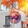 Vibrant Pink Flamingo Wind Spinner-Stainless Steel, Indoor/Outdoor Decorative Kinetic Yard Art, Perfect for Halloween, Christmas