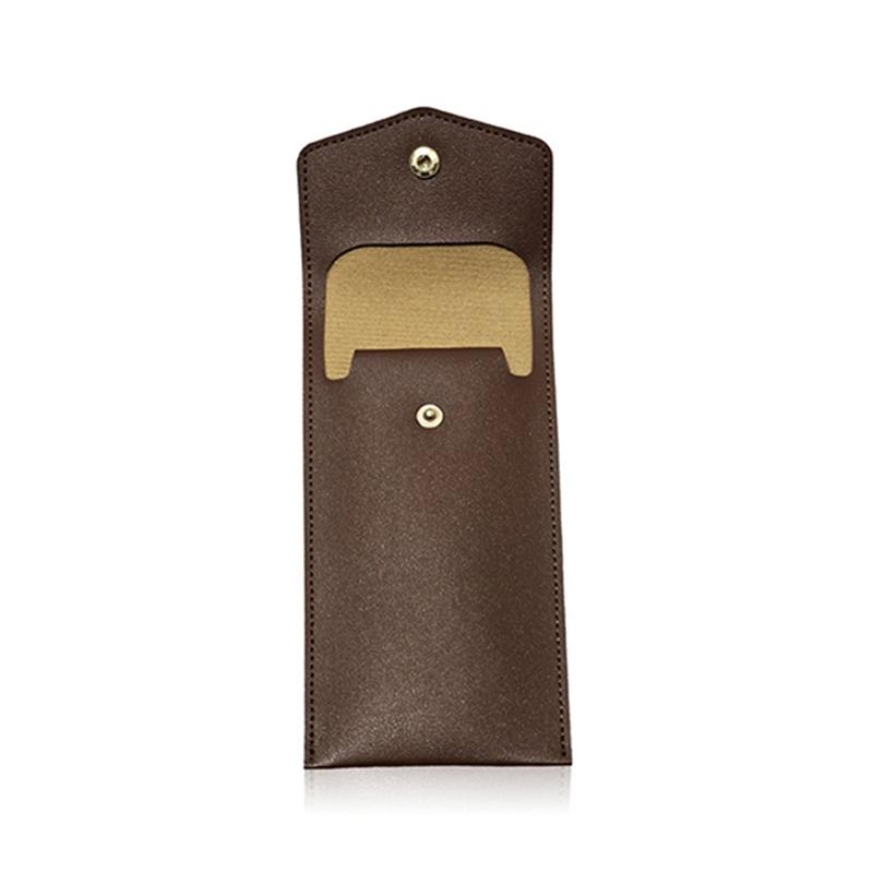 Pencilcase Faux Leather Large Capacity Multi-Slot Pouch - Pure Color Stationery Organizer / Pen Protective Case