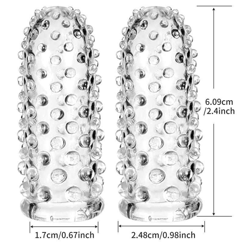 2pcs Finger Cots Finger Sleeve Finger Vagina Clitoral Nipple G-Spot Stimulator Accessories Anal Sex Toys for Women for Couple