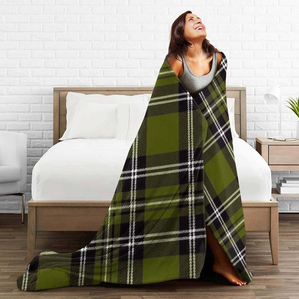 Warm Blanket Child Travel Yellow Tartan Bedding Throws Flannel Bedspread For Home Decor Novelty Sofa Bed Cover