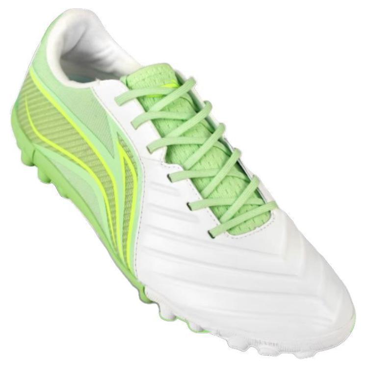Li Ning Jin Ban Beng Ci Ding Grassland Shock Absorption Anti-Slip Wear-Resistant Football Shoes Men Football Shoes White Green ASTT0133