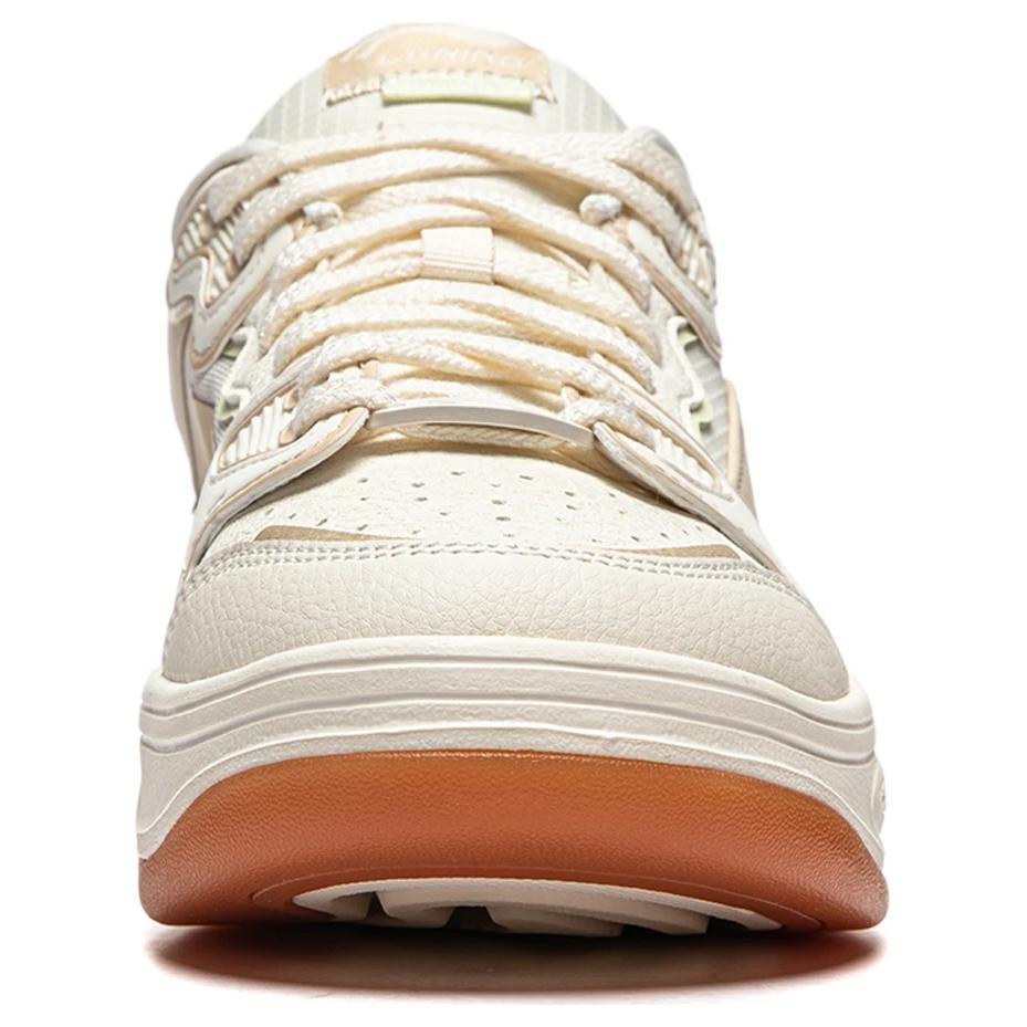 New LiNing Future Flow Cushioning Support Wear-Resistant Slip-Resistant Low-Top Casual Shoes Women's Beige Umber AGCU048-9