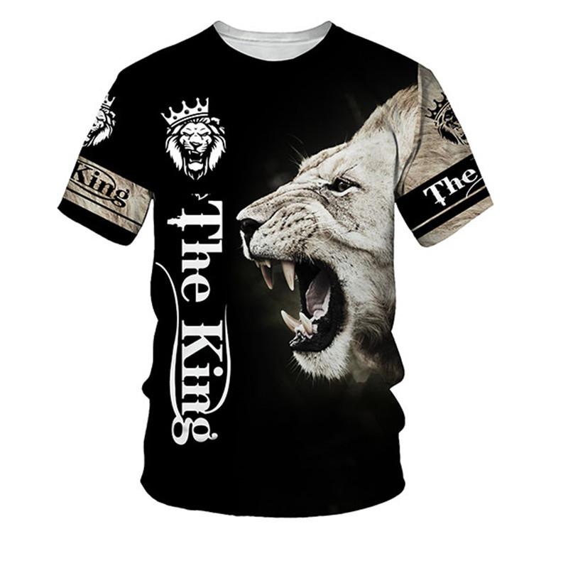 Kids Clothes Lion Graphic T Shirts Clothing for Boys Baby Summer Clothes Short Sleeve Children's Clothing Vintage Boy's T-Shirt