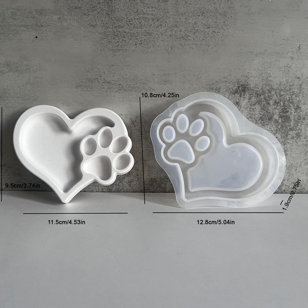 Silicone Molds Cat Palm Heart Tray Clay Silicone Molds DIY Candle Storage Dish Gypsum Plaster Cement Concrete Mould Mold