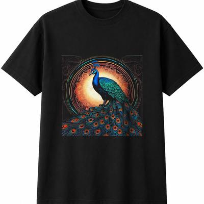 Neon Peacock Bird Mens Womens T-Shirt Ornithology Unisex Novelty Gift Tee Funny