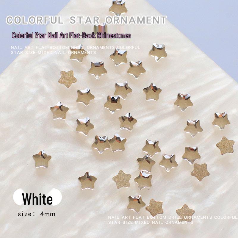 50 Pcs Nail Art Rhinestones: Irregular Shapes, Small Size, Starfish & Pentagram Mix