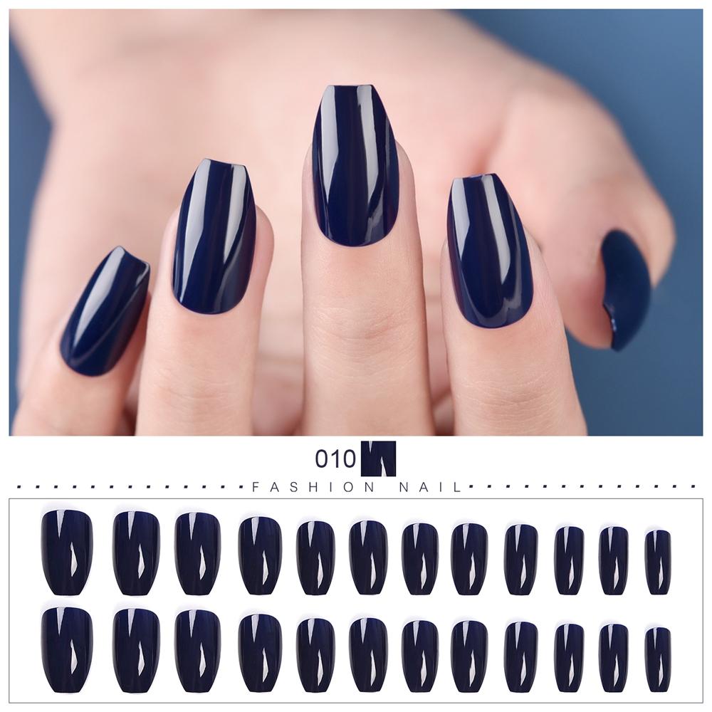 

Розмальовані накладні тіпси KADS, 24 шт., французькі нігті у формі труни, накладні нігті різного розміру, повне покриття, які можна носити.