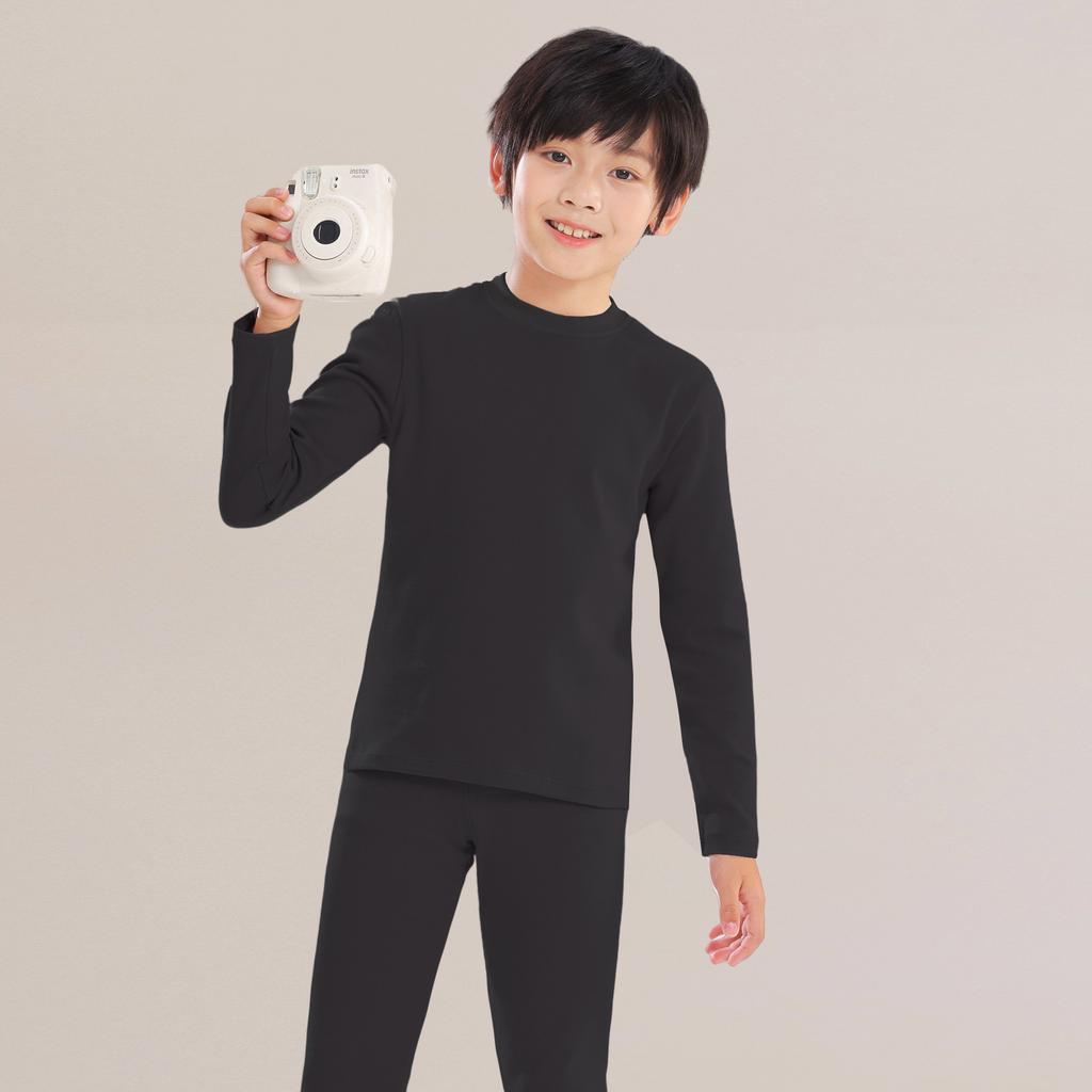 Autumn Kids Basic Pajamas Sets Soild Cotton Warm Toddler Boys Girls Sleepwear Suit Long Sleeve Homewear Children Clothing