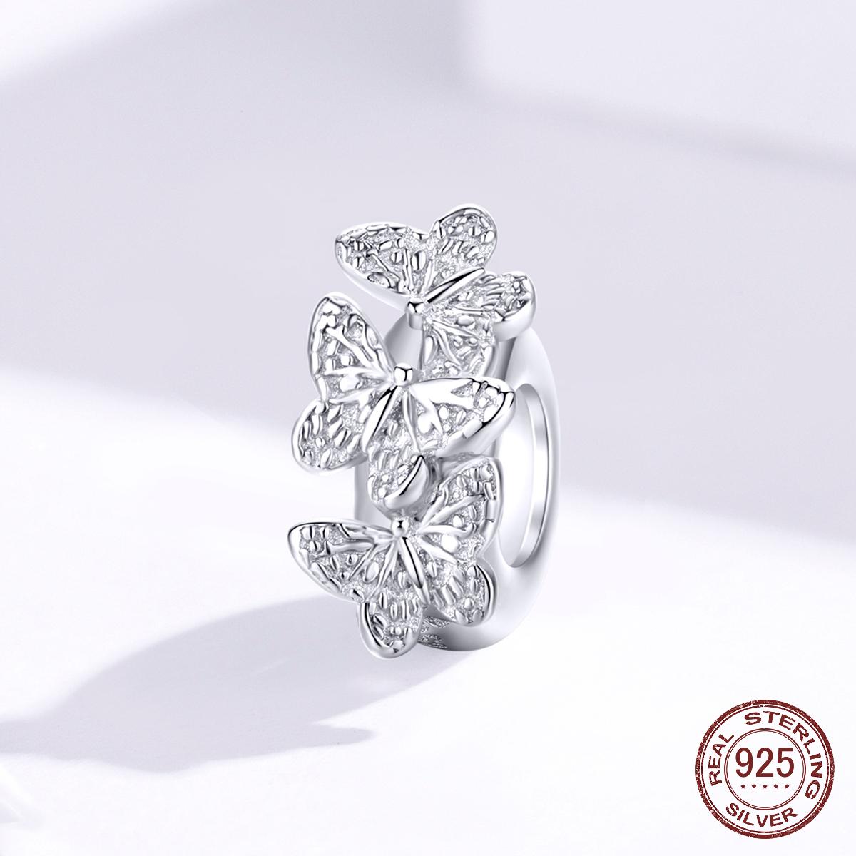 

925 стерлингового серебра бабочка стоппер шарм подходит для европейской роскоши змея браслет мода ювелирные изделия аксессуары