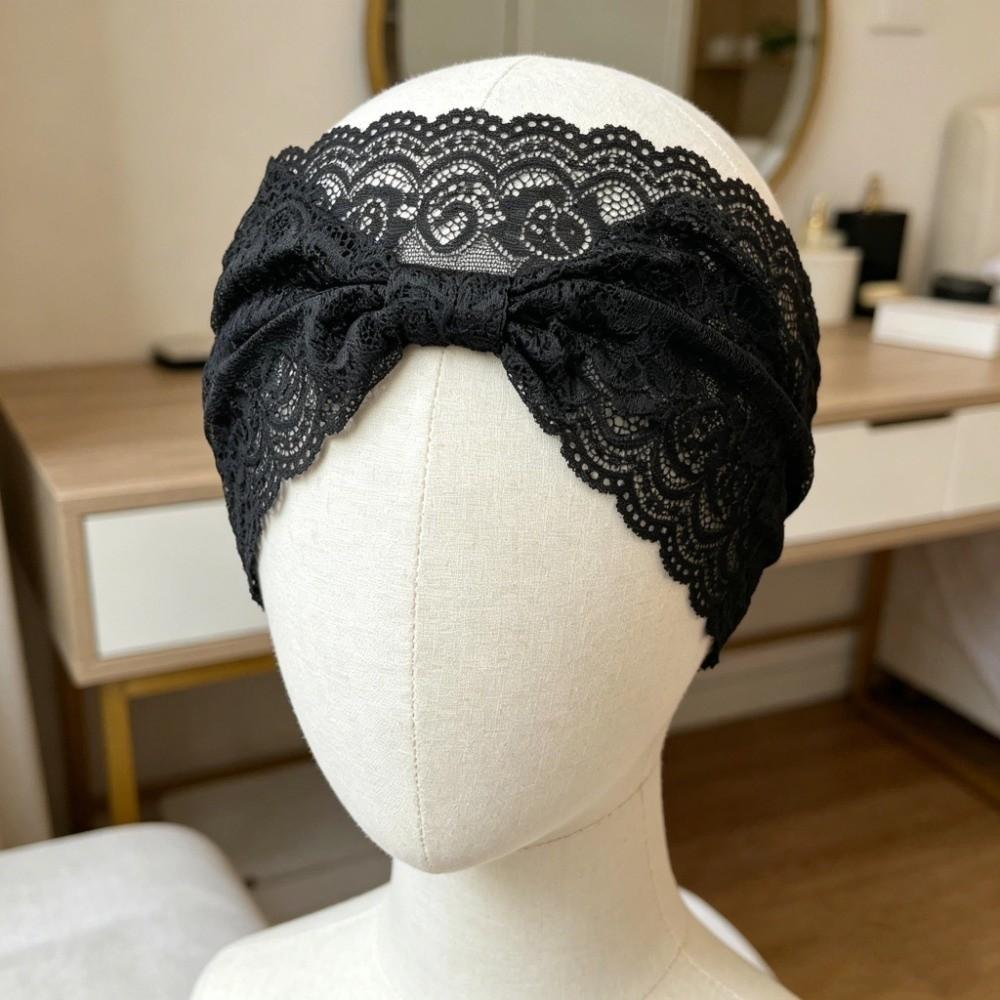 Soft Lace Trim Headband Bow Fabric Headband Sport Yoga Elastic Headwear Running