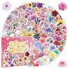 200-Count Holographic Flower Laser Glitter Stickers - Cartoon Style with Hot Stamping for Gift Box Sets