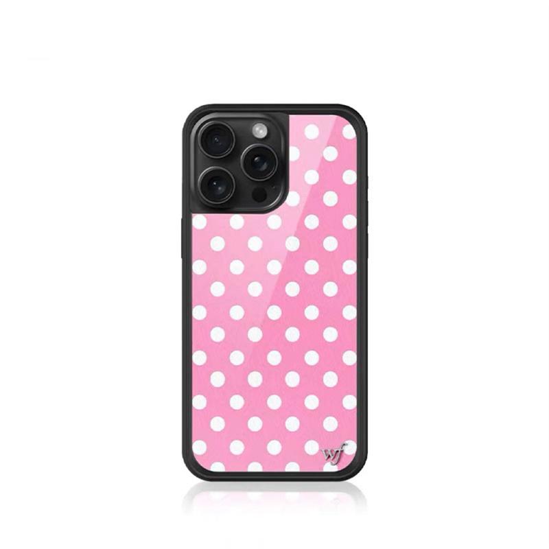 Fashion Wlidflower cute polka dot phone case for iPhone 12 13Pro 14 15plus Spot Dog 16promax 15 14Pro 16 Deer Bear Bottom cover