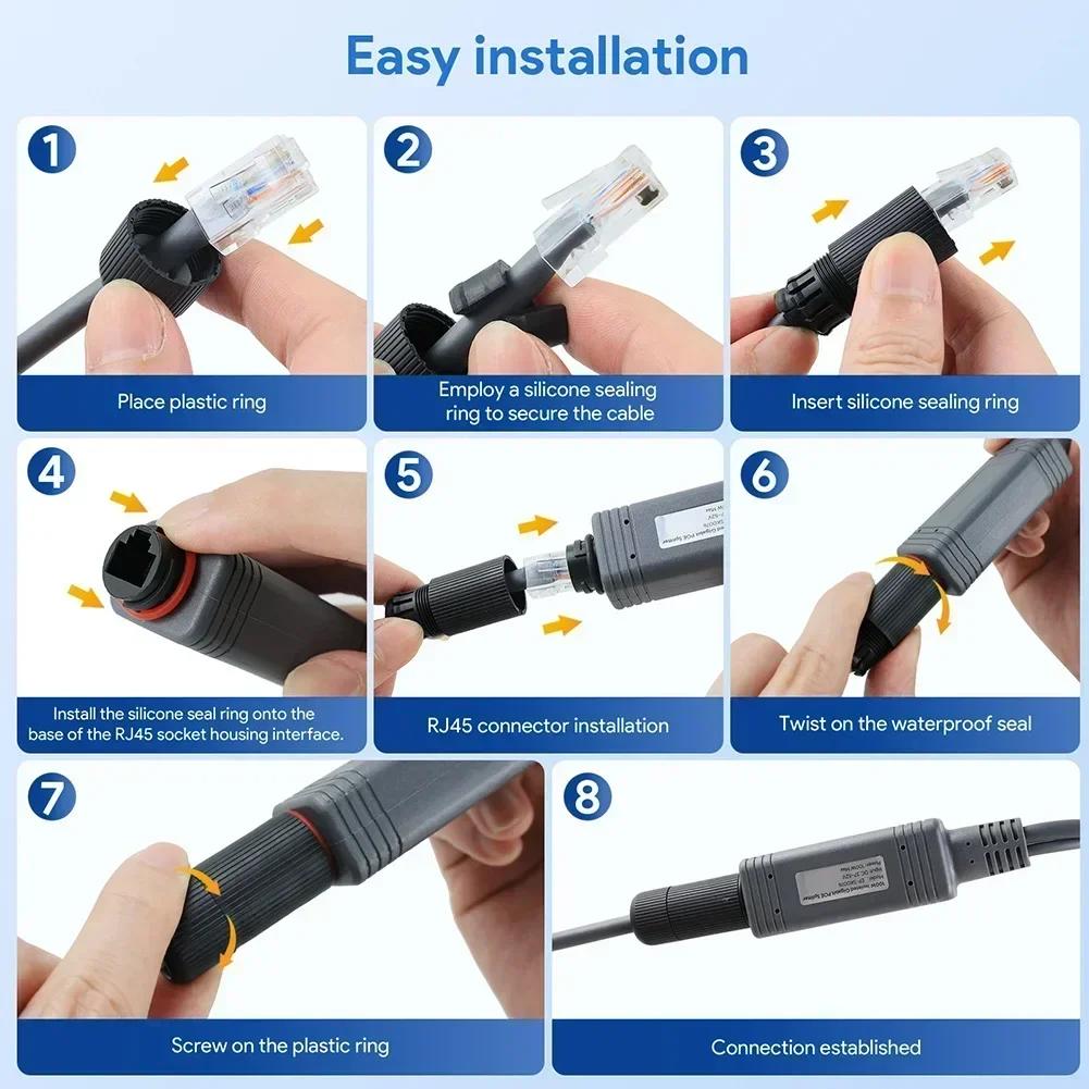 For Starlink Mini For POE Power Cord Splitter IP68 Waterproof Rated for Dustproof and Water Resistant Outdoor Use