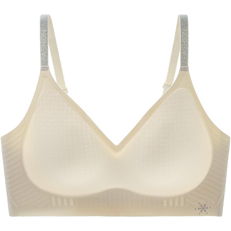 Traceless small chest jelly strip soft support lifting and gathering anti-sagging Traceless breathable bra
