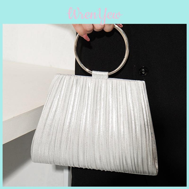 Womens Elegant Pu Evening Bag With Wrinkled Texture And Crossbody Style For Night Events