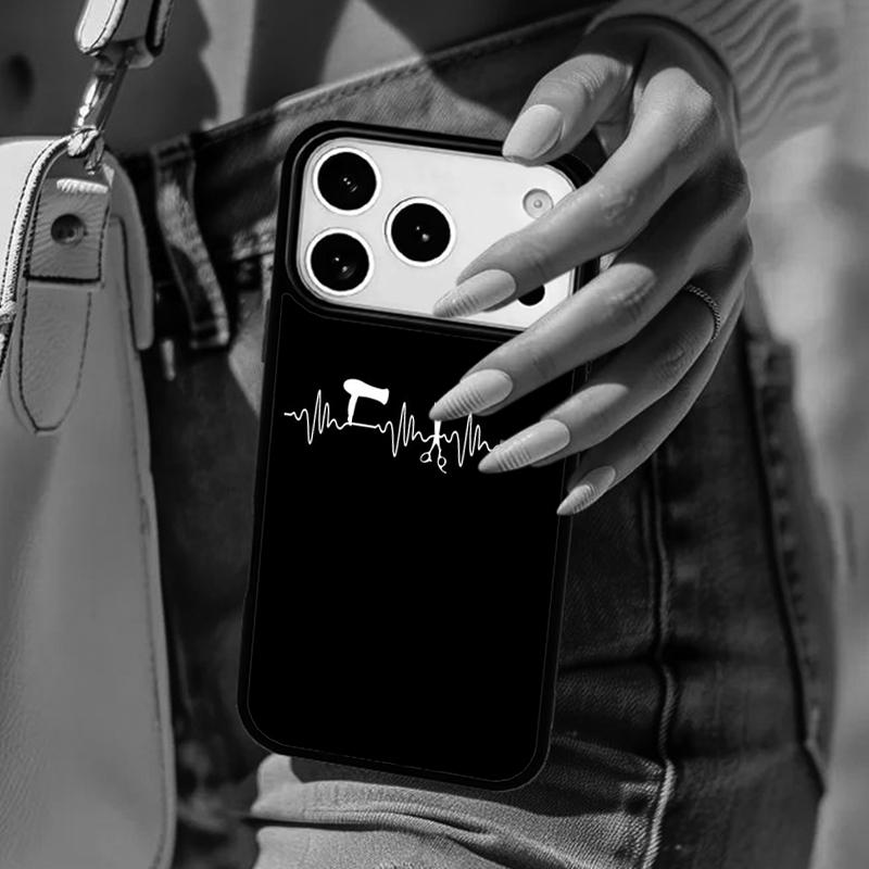 Heartbeat Hairstylist Funny Phone Case For iPhone 17 Air 14 15 13 12 Max Cover For Apple 14 15 16 16e 11 Pro Max Plus