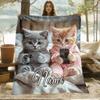 Coperta in Pile Personalizzata con Gatto che si Fa un Selfie Nome Personalizzato Stampa Gattino Carino Coperta Morbida Accogliente per Tutte le Stagioni Biancheria da Letto Regalo per Amanti dei Gatti