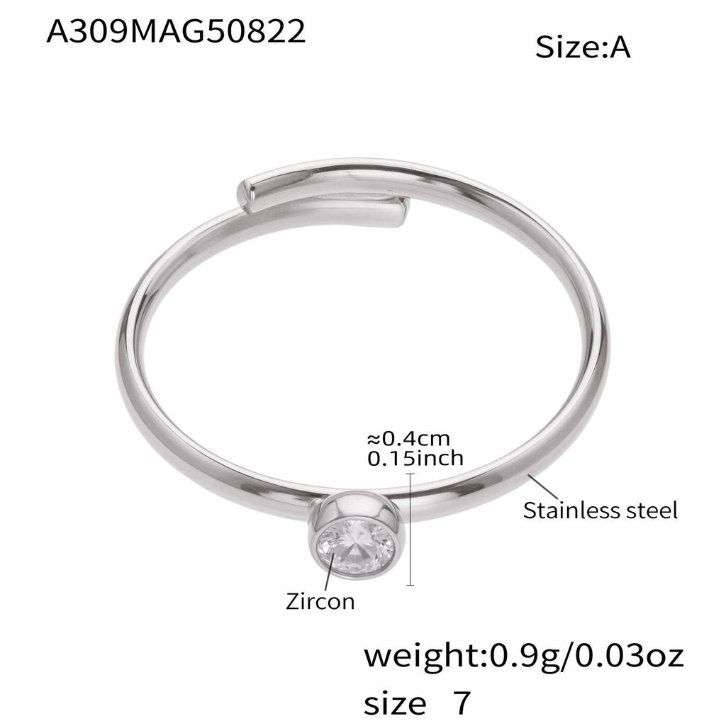 Ferris Wheel European-American Style Adjustable Wrap Coil Spring Ring for Women - Circular Stainless Steel Jewelry